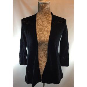 Style & Co. NEW‎ Black Women's Size XS Open Front